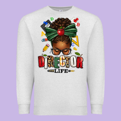 Director Life Afro Messy Bun Premium Sweatshirt Designed By Texasbilliewilder