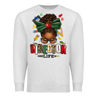 Oatmeal Heather director life afro messy bun Premium Sweatshirt - texasbilliewilder