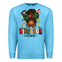 Ocean Blue director life afro messy bun Premium Sweatshirt - texasbilliewilder