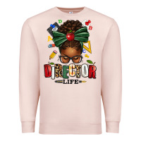 Pale Pink director life afro messy bun Premium Sweatshirt - texasbilliewilder