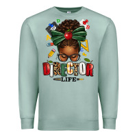 Seafoam director life afro messy bun Premium Sweatshirt - texasbilliewilder