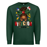 Sports Green director life afro messy bun Premium Sweatshirt - texasbilliewilder