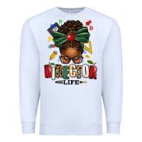 White director life afro messy bun Premium Sweatshirt - texasbilliewilder