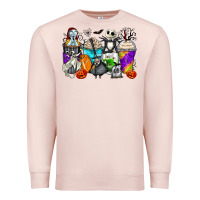 Pale Pink halloween cartoon characters coffee cups Premium Sweatshirt - Zillion Design Studio