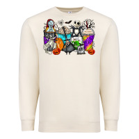 Sandshell halloween cartoon characters coffee cups Premium Sweatshirt - Zillion Design Studio