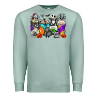 Seafoam halloween cartoon characters coffee cups Premium Sweatshirt - Zillion Design Studio