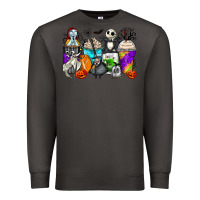 Smoke halloween cartoon characters coffee cups Premium Sweatshirt - Zillion Design Studio