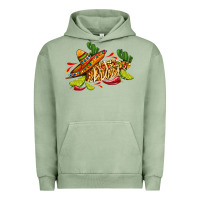 Pigment Oil Green mexican elote corn sombrero lime and  cactus Urban Hoodie - AdoDesignShop