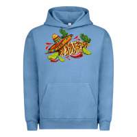 Pigment Pebble Blue mexican elote corn sombrero lime and  cactus Urban Hoodie - AdoDesignShop