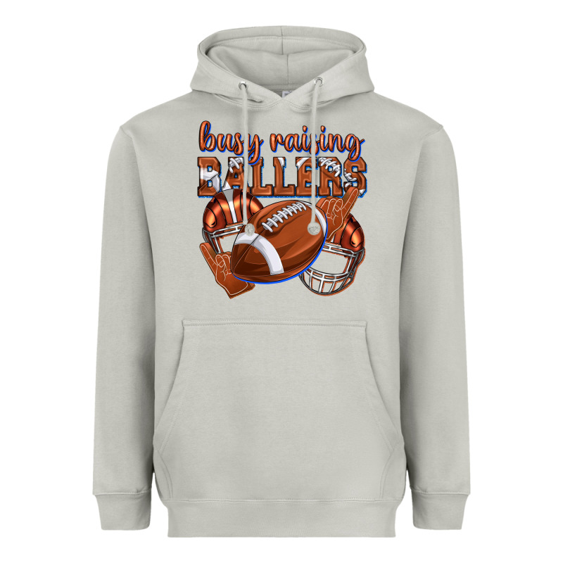 Busy Raising Ballers Football Heavyweight Hoodie by texasbilliewilder | Teevron
