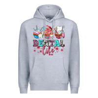Heather Grey dental life with cupcakes Premium Hoodie - AdoDesignShop
