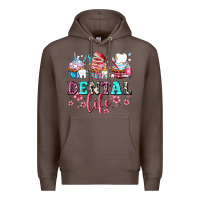 Coffee dental life with cupcakes Premium Hoodie - AdoDesignShop