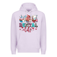 Lilac dental life with cupcakes Premium Hoodie - AdoDesignShop