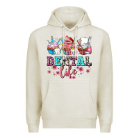 Oatmeal Heather dental life with cupcakes Premium Hoodie - AdoDesignShop