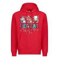 Red dental life with cupcakes Premium Hoodie - AdoDesignShop