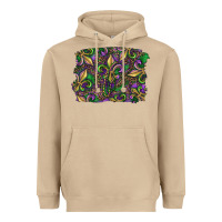 Mushroom Mardi Gras Fleur De Lis Heavyweight Hoodie - RanaPortraitStore