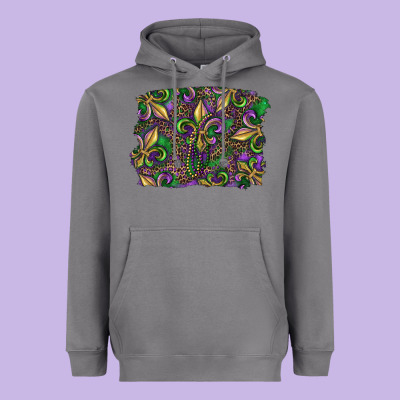 Heavyweight Hoodie Mardi Gras Fleur De Lis