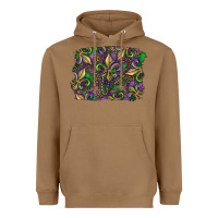 Toasted Coconut Mardi Gras Fleur De Lis Heavyweight Hoodie - RanaPortraitStore