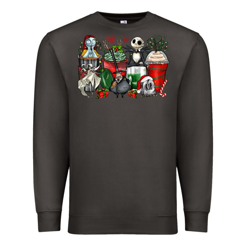 Christmas Cartoon Characters Coffee Cups Premium Sweatshirt by Zillion Design Studio | Teevron