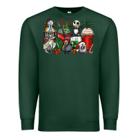 Sports Green Christmas cartoon characters coffee cups Premium Sweatshirt - Zillion Design Studio