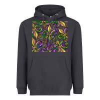 Smoke mardi gras fleur de lis Heavyweight Hoodie - RanaPortraitStore