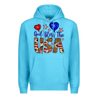 Ocean Blue god bless the usa Premium Hoodie - Artiststas
