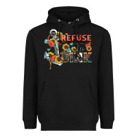 Black refuse to sink Heavyweight Hoodie - Zillion Design Studio