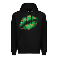 Black St. Patrick's Day Lip Premium Hoodie - Jasminsmagicworld