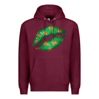 Burgundy St. Patrick's Day Lip Premium Hoodie - Jasminsmagicworld