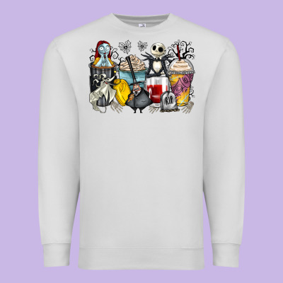 Cartoon Characters Coffee Cups Premium Sweatshirt Designed By Zillion Design Studio