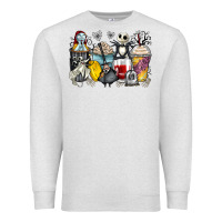 Oatmeal Heather cartoon characters coffee cups Premium Sweatshirt - Zillion Design Studio