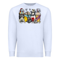 White cartoon characters coffee cups Premium Sweatshirt - Zillion Design Studio