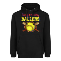 Black busy raising ballers softball Heavyweight Hoodie - texasbilliewilder