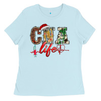 Baby Blue christmas certified nurse  assistant life Ladies Tee - BarkalooDesign