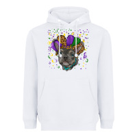 White mardi gras french bulldog Heavyweight Hoodie - RanaPortraitStore