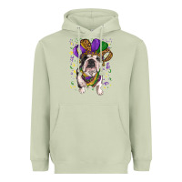 Matcha Mardi gras hat  english bulldog Heavyweight Hoodie - RanaPortraitStore