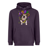 Plum Mardi gras hat  english bulldog Heavyweight Hoodie - RanaPortraitStore