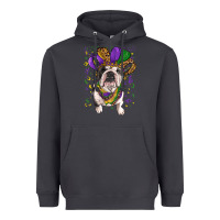 Smoke Mardi gras hat  english bulldog Heavyweight Hoodie - RanaPortraitStore