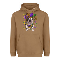 Toasted Coconut Mardi gras hat  english bulldog Heavyweight Hoodie - RanaPortraitStore