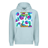 Blue Mist seahorse and sea shell seamless pattern Premium Hoodie - BundleAndBundleShop