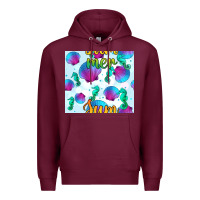Burgundy seahorse and sea shell seamless pattern Premium Hoodie - BundleAndBundleShop