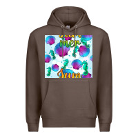 Coffee seahorse and sea shell seamless pattern Premium Hoodie - BundleAndBundleShop