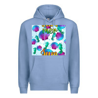 Colony Blue seahorse and sea shell seamless pattern Premium Hoodie - BundleAndBundleShop