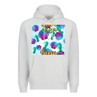 Dove Grey seahorse and sea shell seamless pattern Premium Hoodie - BundleAndBundleShop