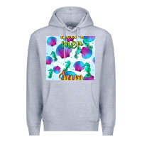 Heather Grey seahorse and sea shell seamless pattern Premium Hoodie - BundleAndBundleShop