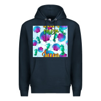 Navy seahorse and sea shell seamless pattern Premium Hoodie - BundleAndBundleShop