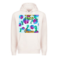 Pale Pink seahorse and sea shell seamless pattern Premium Hoodie - BundleAndBundleShop