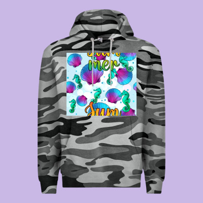 Seahorse And Sea Shell Seamless Pattern Premium Hoodie Designed By Bundleandbundleshop