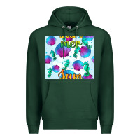 Sports Green seahorse and sea shell seamless pattern Premium Hoodie - BundleAndBundleShop