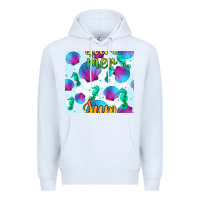 White seahorse and sea shell seamless pattern Premium Hoodie - BundleAndBundleShop